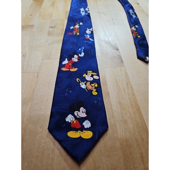 DISNEYLAND Resorts Mickey Steamboat Willie Fantasia Dancing Theme Tie Silk - Picture 2 of 12
